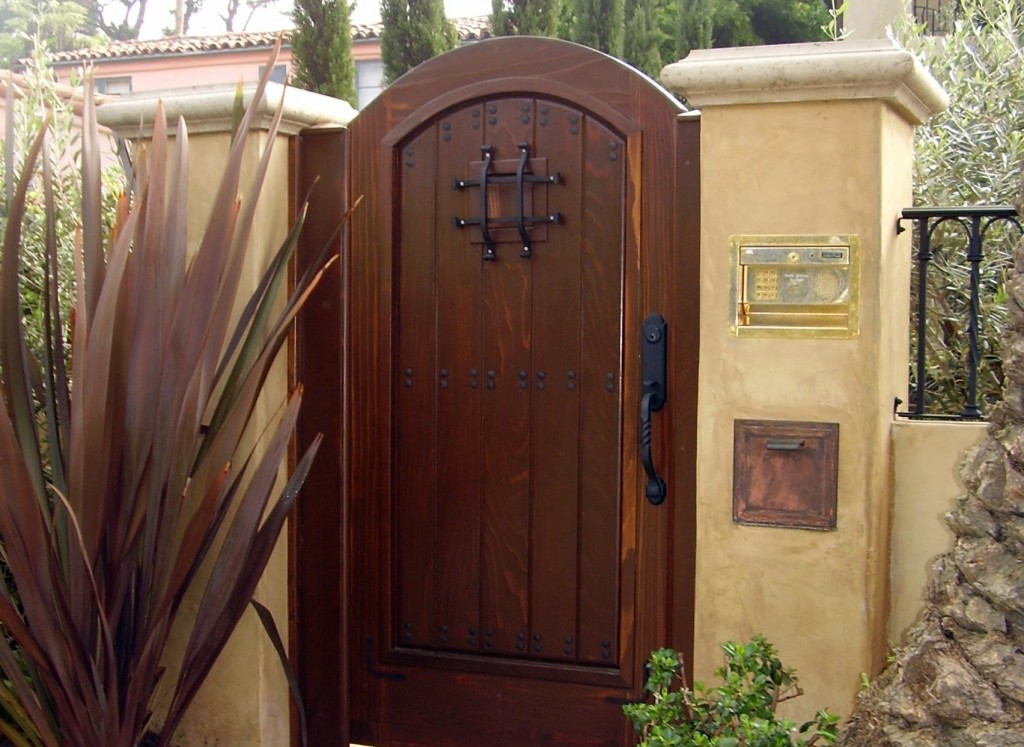 wooden pedestrian gate