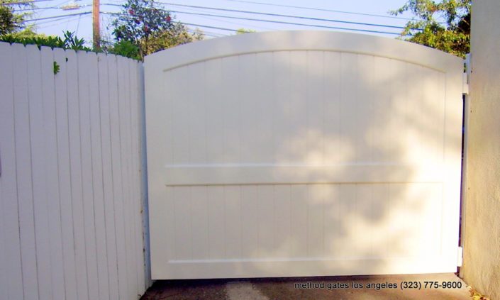 white wood driveway gate