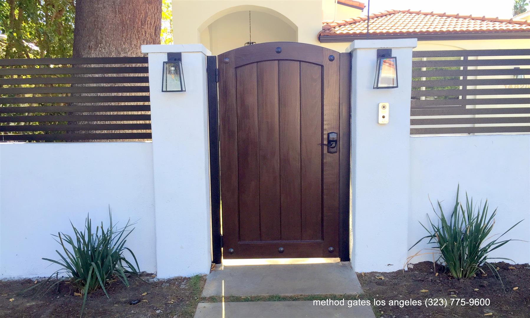 front gates with concrete fence METHOD Driveways gates & fences