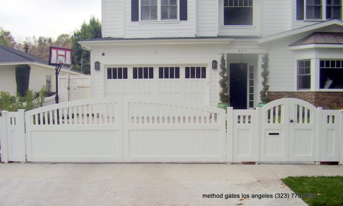 white fence & driveway gate