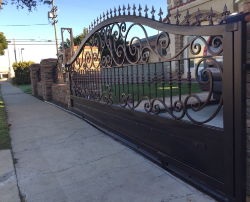 automatic sliding gate with hand forged ornamental design