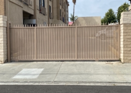 commercial gate with steel mesh screen for apartment building