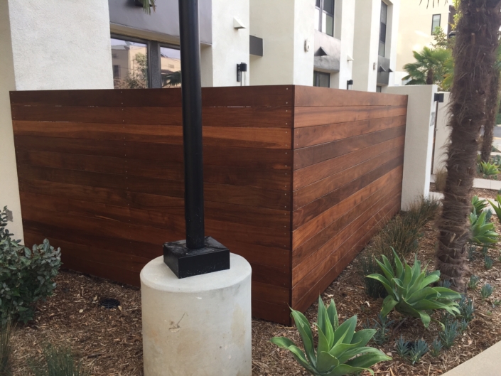 wood fence and gate - corner